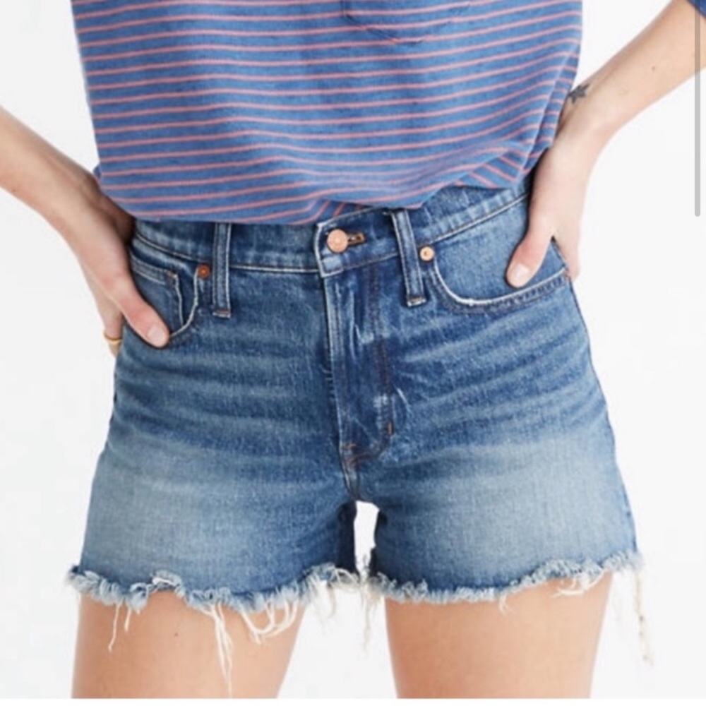 Madewell high rise cut off jean shorts
